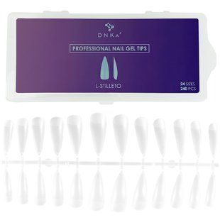 DNKa' Professional Nail Gel Tips L-Stilleto, 240 pcs